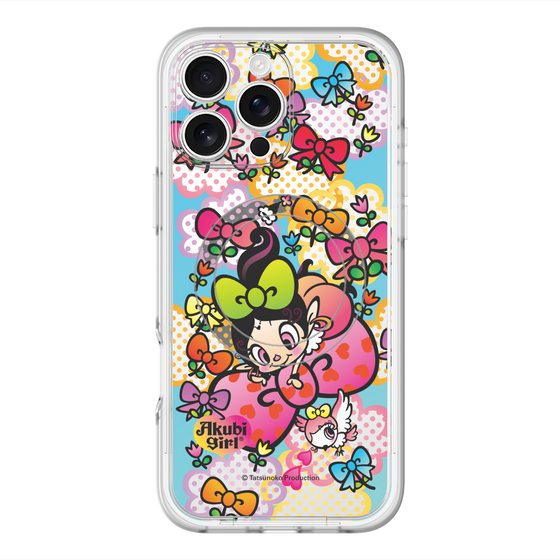 スリムプロテクションプレミアムケース with MagSafe［ アクビガール - フラワーリボン ］