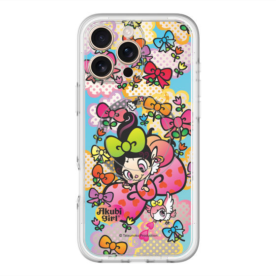 スリムプロテクションプレミアムケース with MagSafe［ アクビガール - フラワーリボン ］