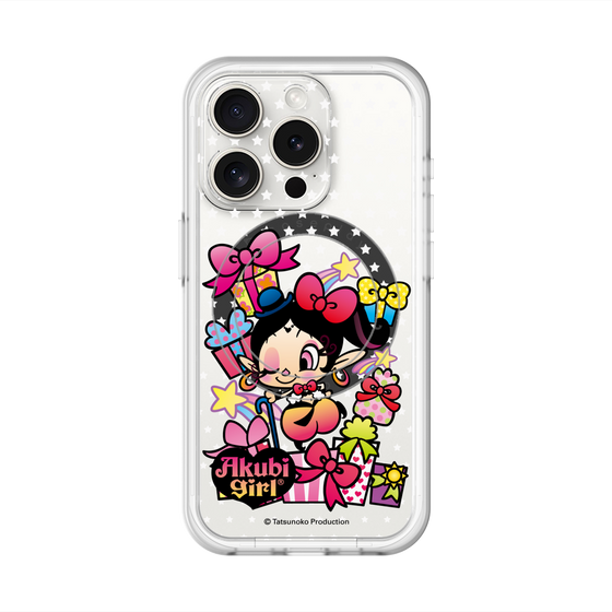 スリムプロテクションプレミアムケース with MagSafe［ アクビガール - プレゼントリボン ］