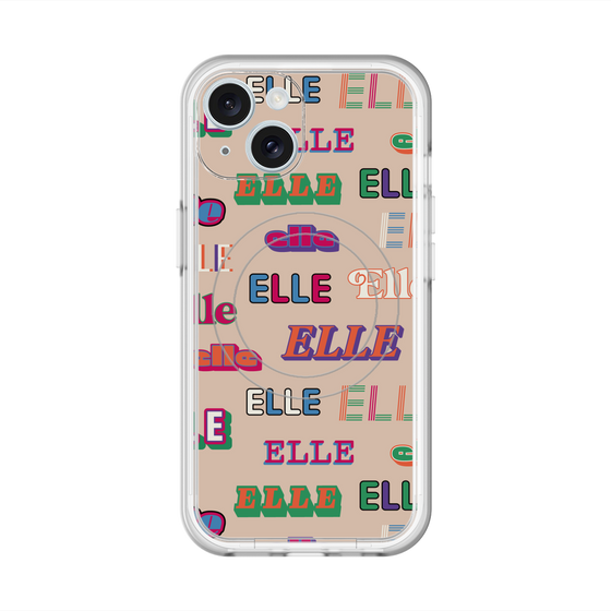 スリムプロテクションプレミアムケース with MagSafe［ ELLE - ミックスロゴ ］
