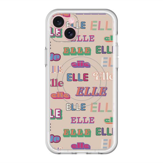 スリムプロテクションプレミアムケース with MagSafe［ ELLE - ミックスロゴ ］