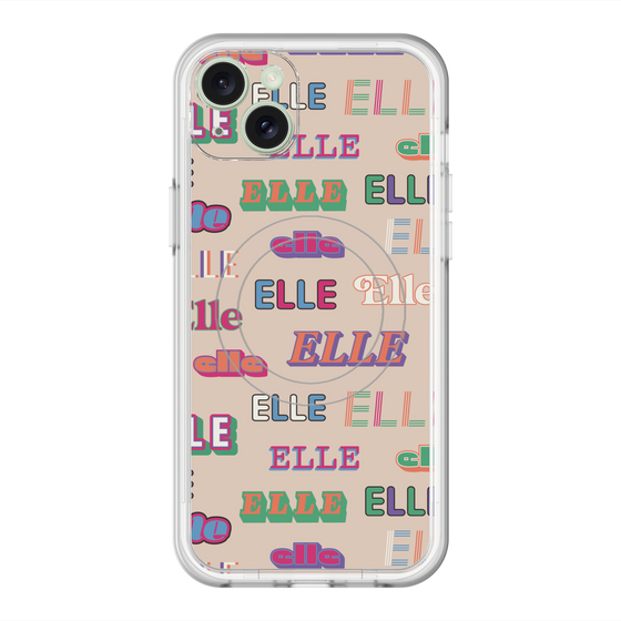 スリムプロテクションプレミアムケース with MagSafe［ ELLE - ミックスロゴ ］