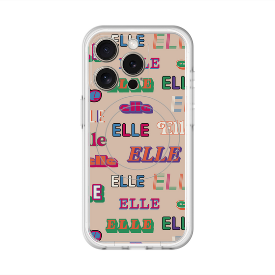 スリムプロテクションプレミアムケース with MagSafe［ ELLE - ミックスロゴ ］