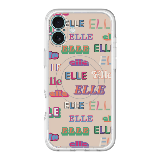 スリムプロテクションプレミアムケース with MagSafe［ ELLE - ミックスロゴ ］