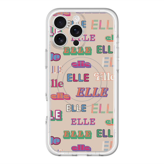 スリムプロテクションプレミアムケース with MagSafe［ ELLE - ミックスロゴ ］