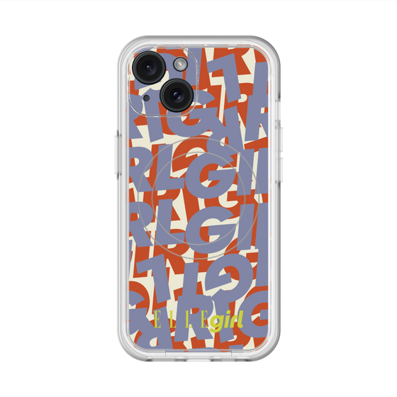 スリムプロテクションプレミアムケース with MagSafe［ ELLEgirl - ミックスロゴ - Purple ］
