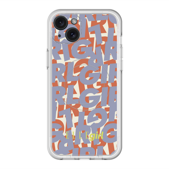 スリムプロテクションプレミアムケース with MagSafe［ ELLEgirl - ミックスロゴ - Purple ］