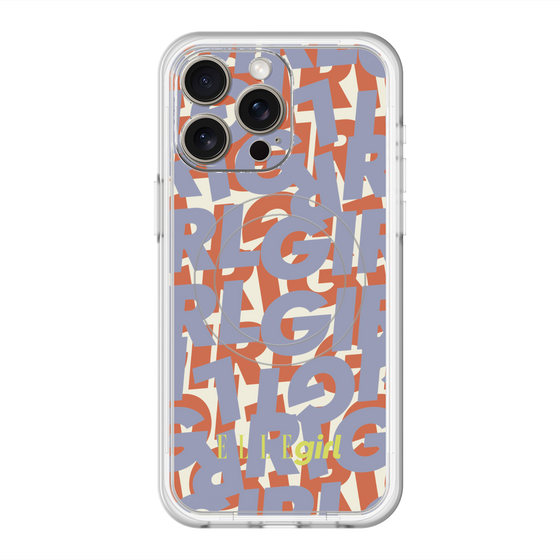 スリムプロテクションプレミアムケース with MagSafe［ ELLEgirl - ミックスロゴ - Purple ］