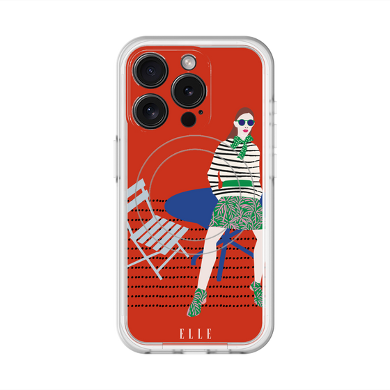 スリムプロテクションプレミアムケース with MagSafe［ ELLE - パリジェンヌ - レッド ］