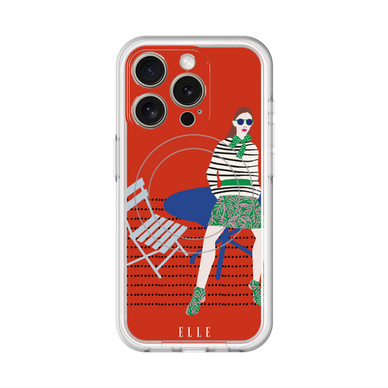 スリムプロテクションプレミアムケース with MagSafe［ ELLE - パリジェンヌ - レッド ］