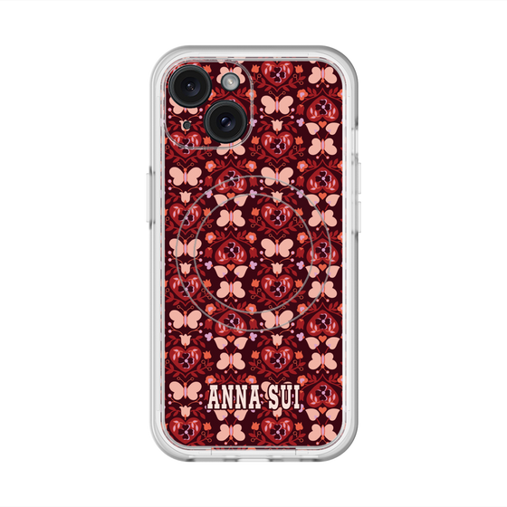 スリムプロテクションプレミアムケース with MagSafe［ ANNA SUI - バタフライハーツ - レッド ］