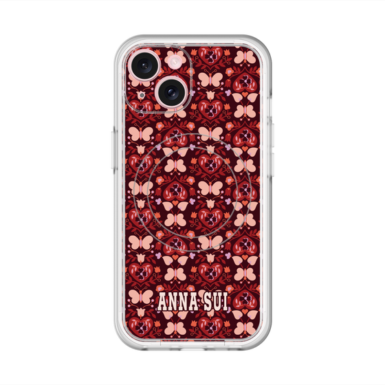 スリムプロテクションプレミアムケース with MagSafe［ ANNA SUI - バタフライハーツ - レッド ］