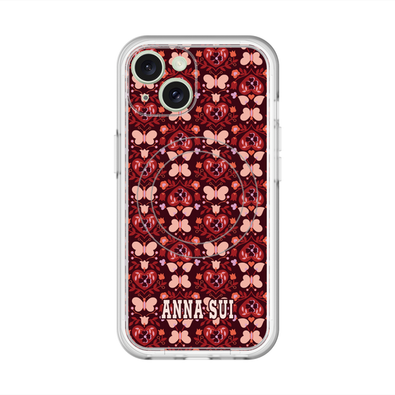 スリムプロテクションプレミアムケース with MagSafe［ ANNA SUI - バタフライハーツ - レッド ］