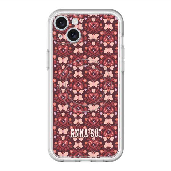 スリムプロテクションプレミアムケース with MagSafe［ ANNA SUI - バタフライハーツ - レッド ］