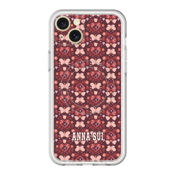 スリムプロテクションプレミアムケース with MagSafe［ ANNA SUI - バタフライハーツ - レッド ］