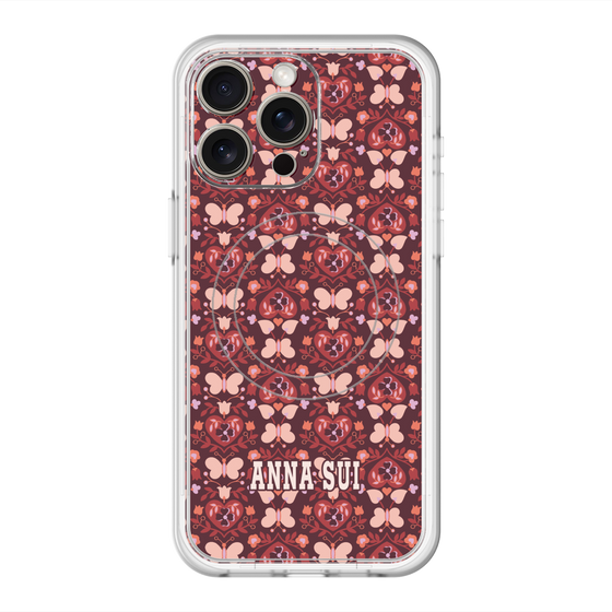 スリムプロテクションプレミアムケース with MagSafe［ ANNA SUI - バタフライハーツ - レッド ］