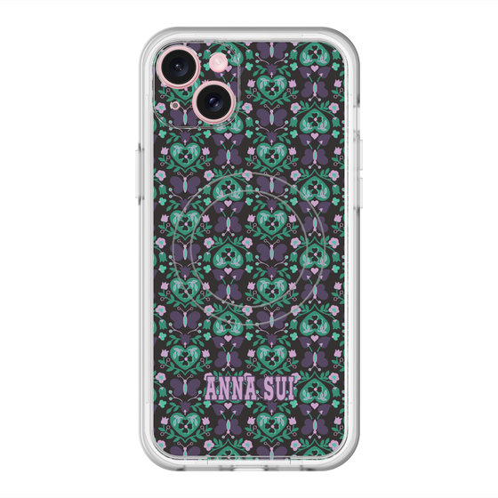 スリムプロテクションプレミアムケース with MagSafe［ ANNA SUI - バタフライハーツ - グリーン ］