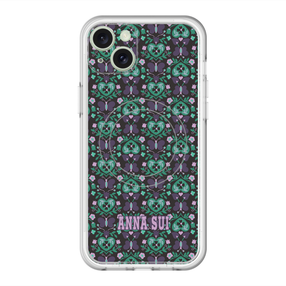スリムプロテクションプレミアムケース with MagSafe［ ANNA SUI - バタフライハーツ - グリーン ］