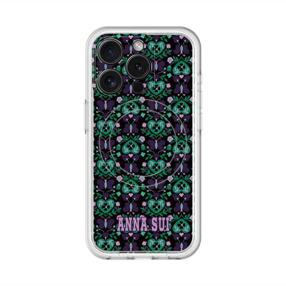 スリムプロテクションプレミアムケース with MagSafe［ ANNA SUI - バタフライハーツ - グリーン ］