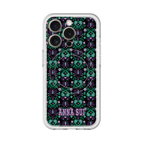 スリムプロテクションプレミアムケース with MagSafe［ ANNA SUI - バタフライハーツ - グリーン ］