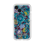 スリムプロテクションプレミアムケース with MagSafe［ ANNA SUI - ガーデンフワラー - シアン ］
