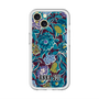 スリムプロテクションプレミアムケース with MagSafe［ ANNA SUI - ガーデンフワラー - シアン ］