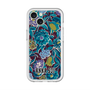 スリムプロテクションプレミアムケース with MagSafe［ ANNA SUI - ガーデンフワラー - シアン ］