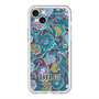 スリムプロテクションプレミアムケース with MagSafe［ ANNA SUI - ガーデンフワラー - シアン ］