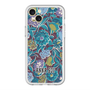 スリムプロテクションプレミアムケース with MagSafe［ ANNA SUI - ガーデンフワラー - シアン ］