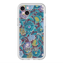 スリムプロテクションプレミアムケース with MagSafe［ ANNA SUI - ガーデンフワラー - シアン ］