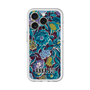 スリムプロテクションプレミアムケース with MagSafe［ ANNA SUI - ガーデンフワラー - シアン ］