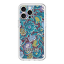 スリムプロテクションプレミアムケース with MagSafe［ ANNA SUI - ガーデンフワラー - シアン ］
