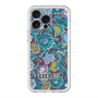 スリムプロテクションプレミアムケース with MagSafe［ ANNA SUI - ガーデンフワラー - シアン ］