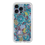 スリムプロテクションプレミアムケース with MagSafe［ ANNA SUI - ガーデンフワラー - シアン ］