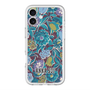 スリムプロテクションプレミアムケース with MagSafe［ ANNA SUI - ガーデンフワラー - シアン ］