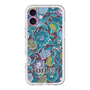 スリムプロテクションプレミアムケース with MagSafe［ ANNA SUI - ガーデンフワラー - シアン ］