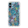 スリムプロテクションプレミアムケース with MagSafe［ ANNA SUI - ガーデンフワラー - シアン ］