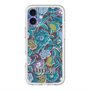 スリムプロテクションプレミアムケース with MagSafe［ ANNA SUI - ガーデンフワラー - シアン ］