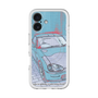 スリムプロテクションプレミアムケース with MagSafe［ CAPPUCCINO Halftone - Blue ］