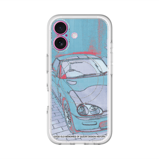 スリムプロテクションプレミアムケース with MagSafe［ CAPPUCCINO Halftone - Blue ］