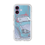 スリムプロテクションプレミアムケース with MagSafe［ CAPPUCCINO Halftone - Blue ］