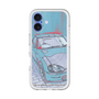 スリムプロテクションプレミアムケース with MagSafe［ CAPPUCCINO Halftone - Blue ］