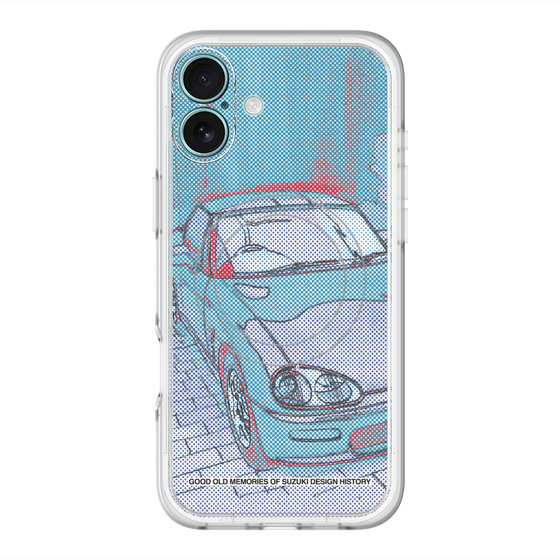 スリムプロテクションプレミアムケース with MagSafe［ CAPPUCCINO Halftone - Blue ］