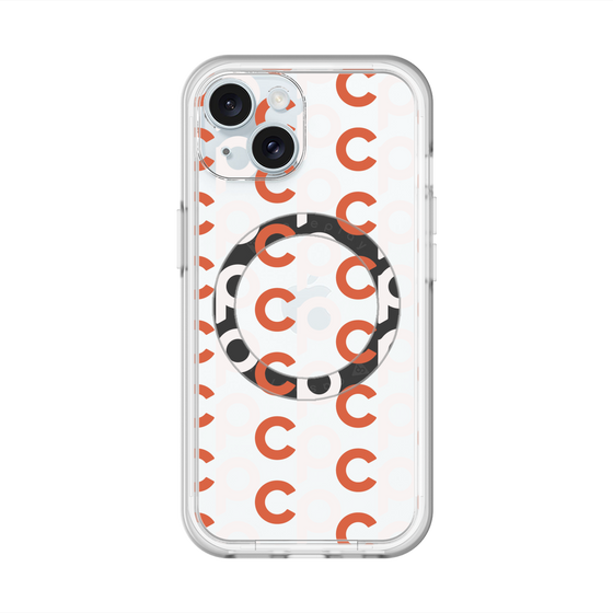 スリムプロテクションプレミアムケース with MagSafe［ オリジナル - CASEPLAYイニシャル総柄 - オレンジ ］