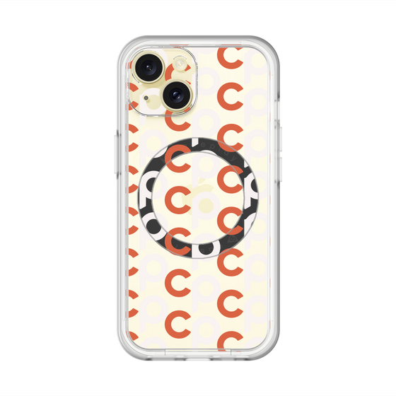 スリムプロテクションプレミアムケース with MagSafe［ オリジナル - CASEPLAYイニシャル総柄 - オレンジ ］