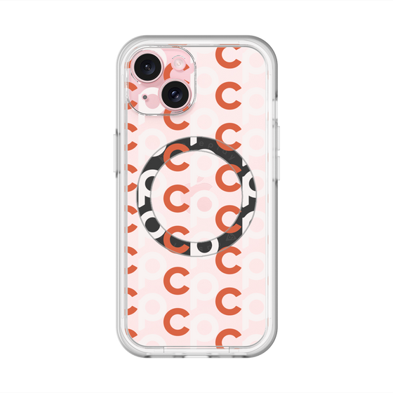 スリムプロテクションプレミアムケース with MagSafe［ オリジナル - CASEPLAYイニシャル総柄 - オレンジ ］