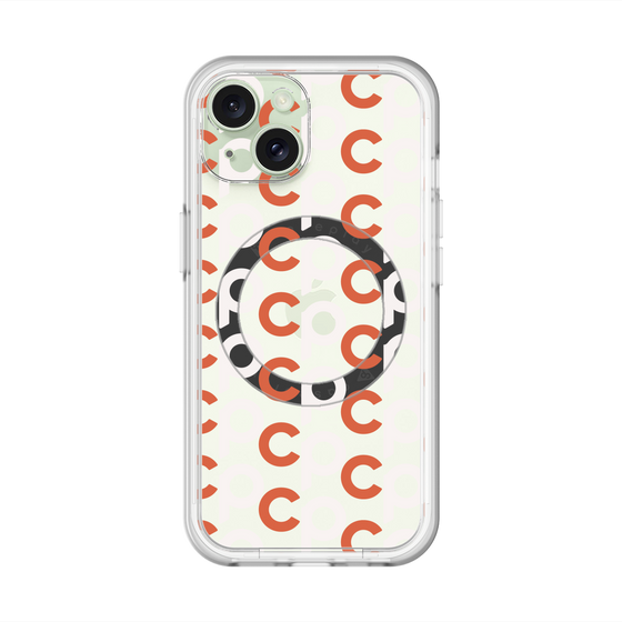 スリムプロテクションプレミアムケース with MagSafe［ オリジナル - CASEPLAYイニシャル総柄 - オレンジ ］