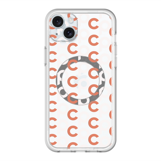 スリムプロテクションプレミアムケース with MagSafe［ オリジナル - CASEPLAYイニシャル総柄 - オレンジ ］