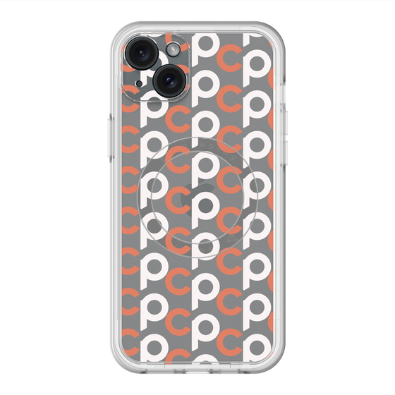 スリムプロテクションプレミアムケース with MagSafe［ オリジナル - CASEPLAYイニシャル総柄 - オレンジ ］