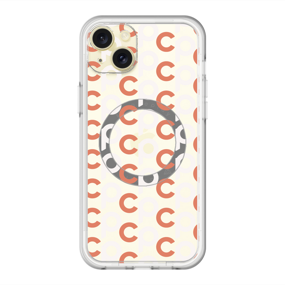 スリムプロテクションプレミアムケース with MagSafe［ オリジナル - CASEPLAYイニシャル総柄 - オレンジ ］